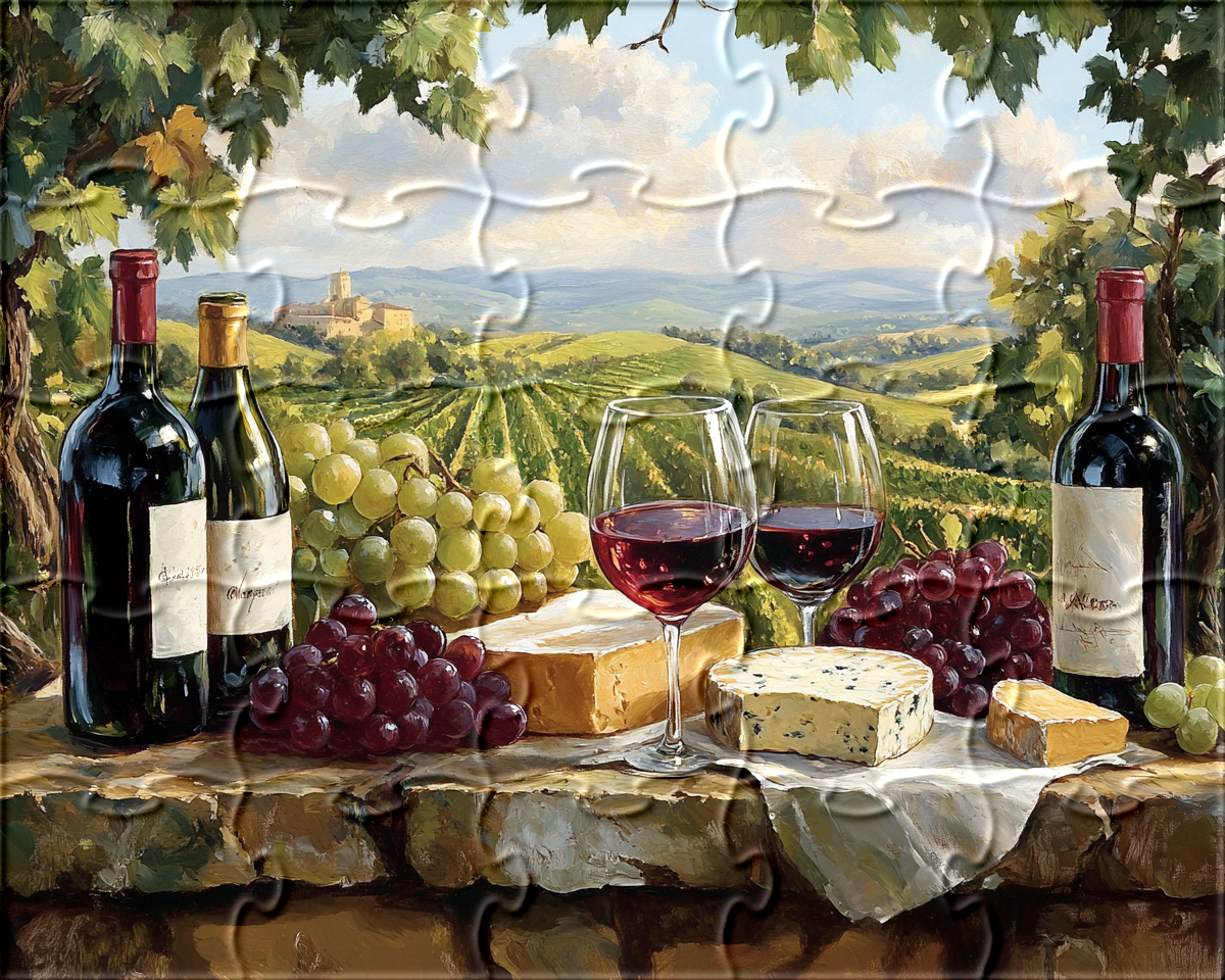 Tuscany Wine and Cheese Puzzle
