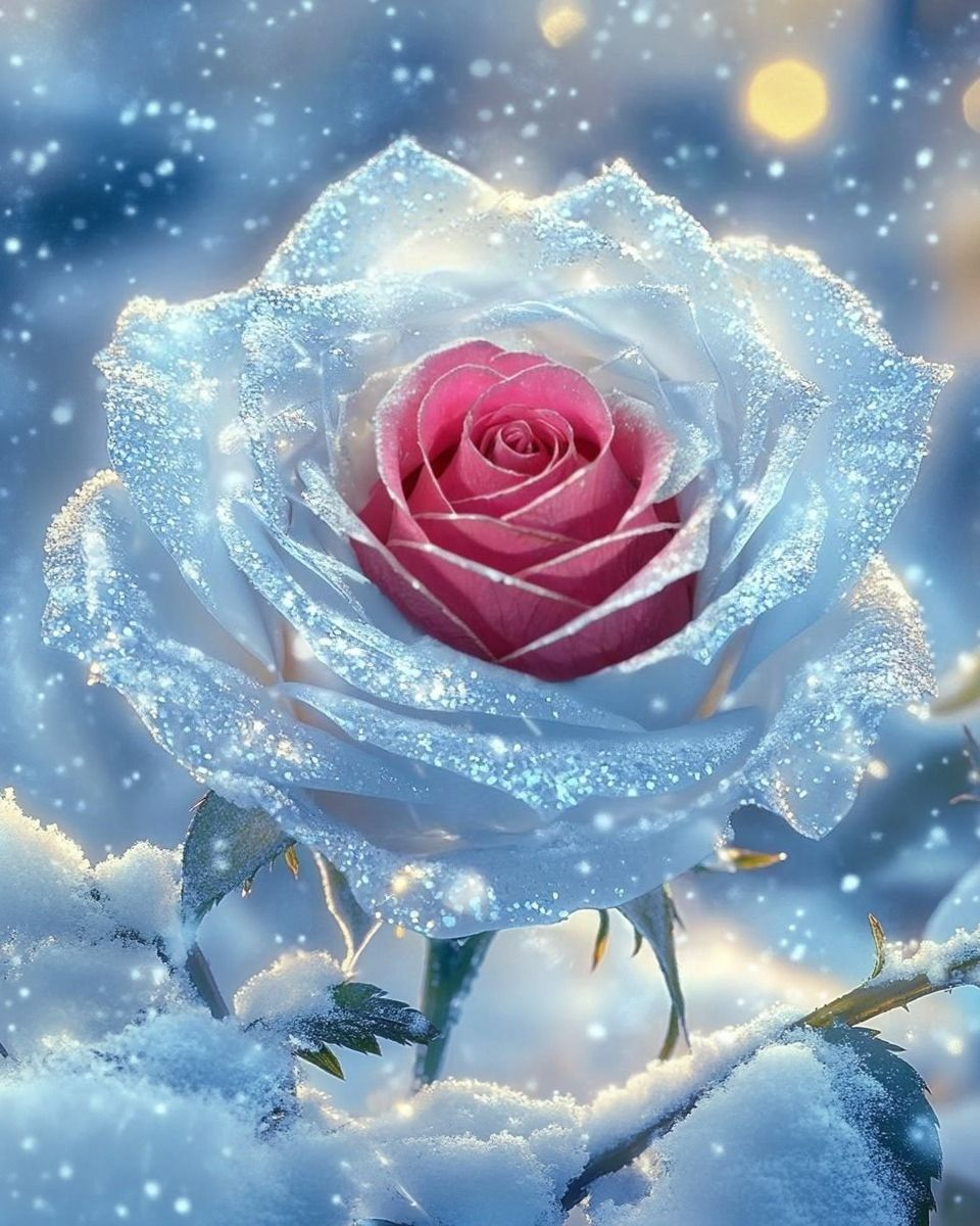Crystal Rose in the Snow Puzzle