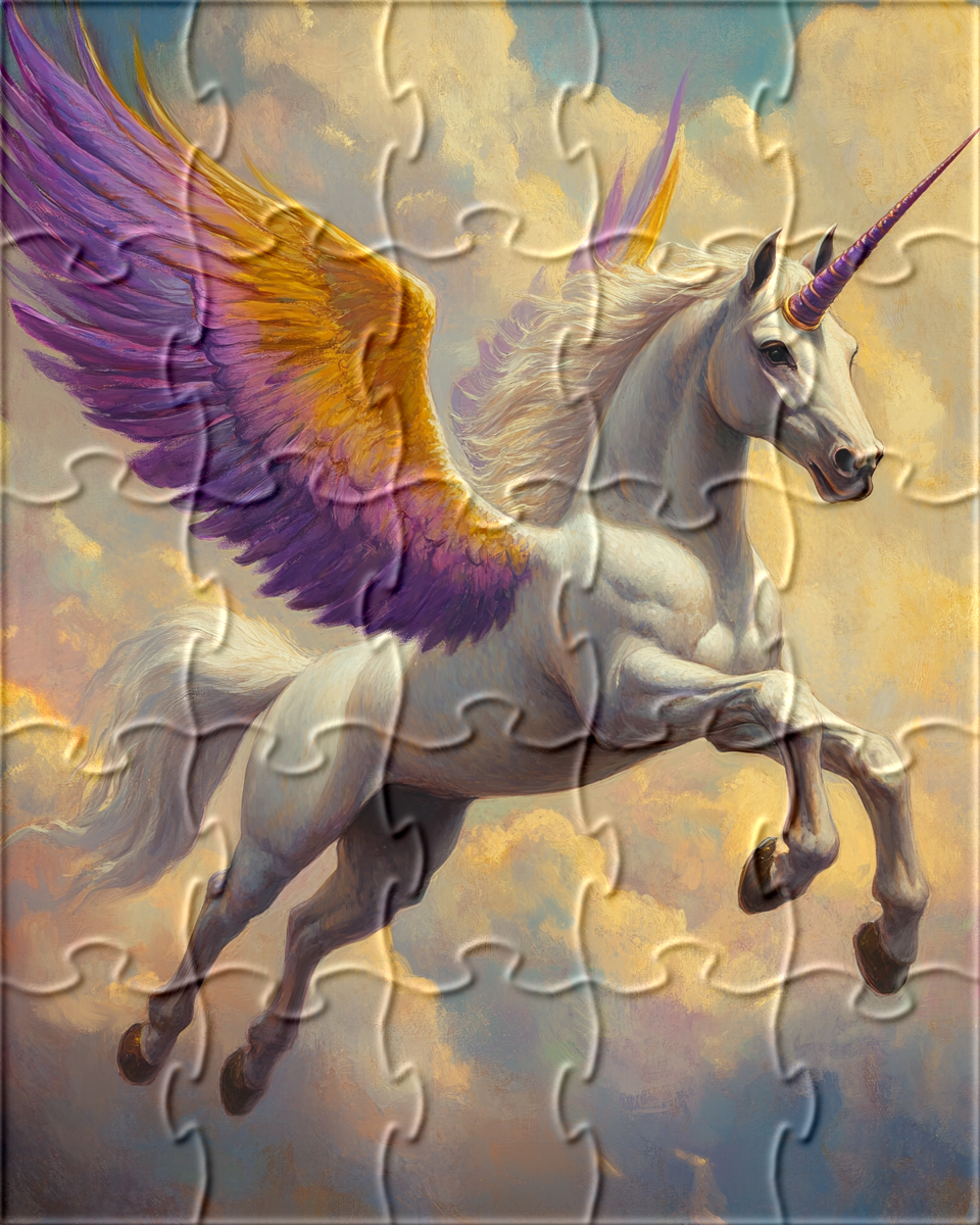 Colorful Wings Alicorn in the Clouds Puzzle