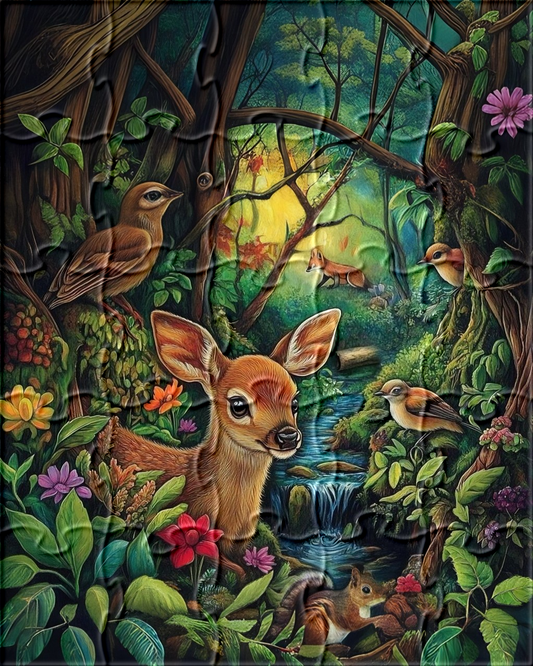 Woodland Animals in the Forest Puzzle