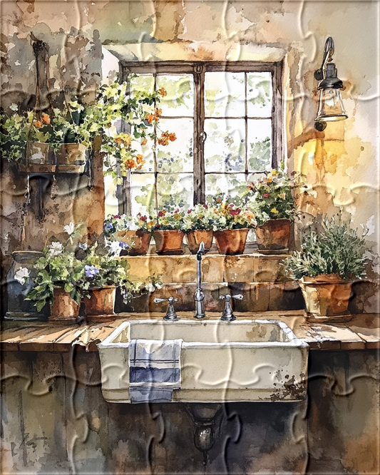 Flower Pot Wash Room Puzzle