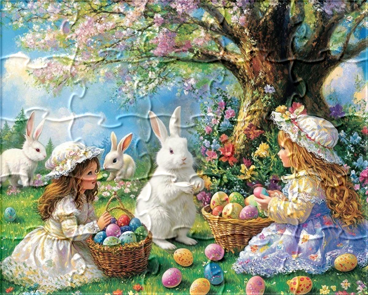 Egg Hunt With Rabbits Puzzle