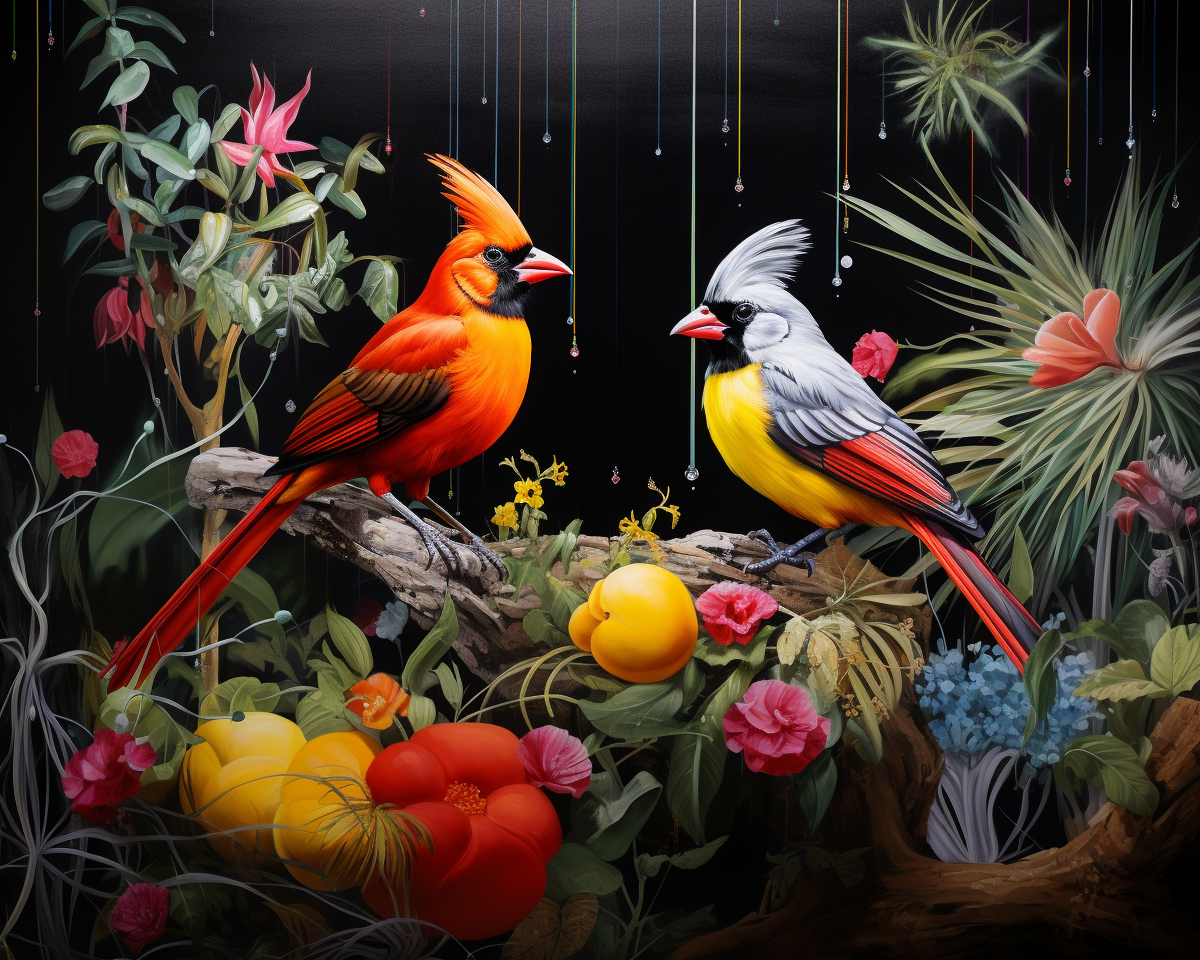 Abstract Birds on a Log Puzzle