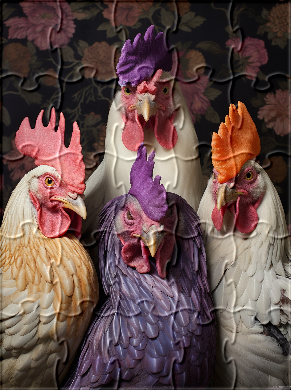 Abstract Angry Roosters Puzzle
