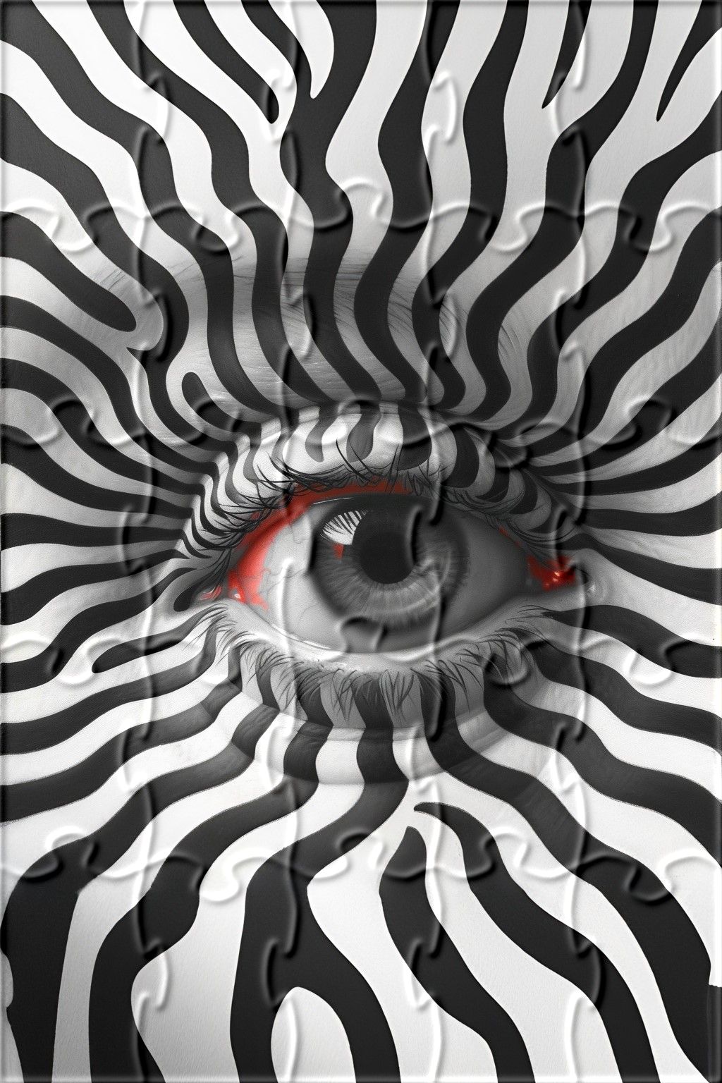 Abstract Art Black and White Eye Puzzle