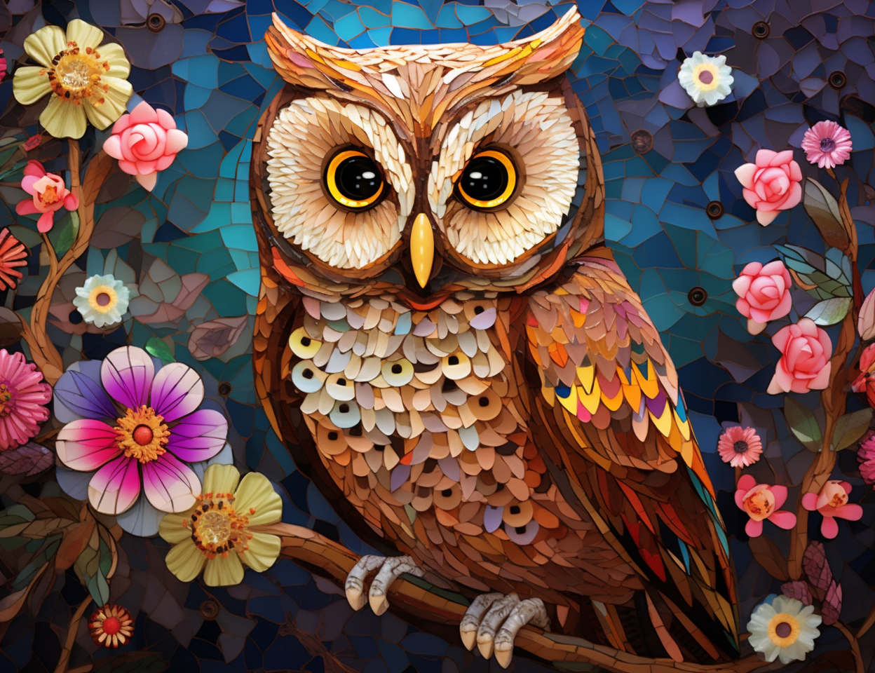 Abstract Art Brown Owl Puzzle