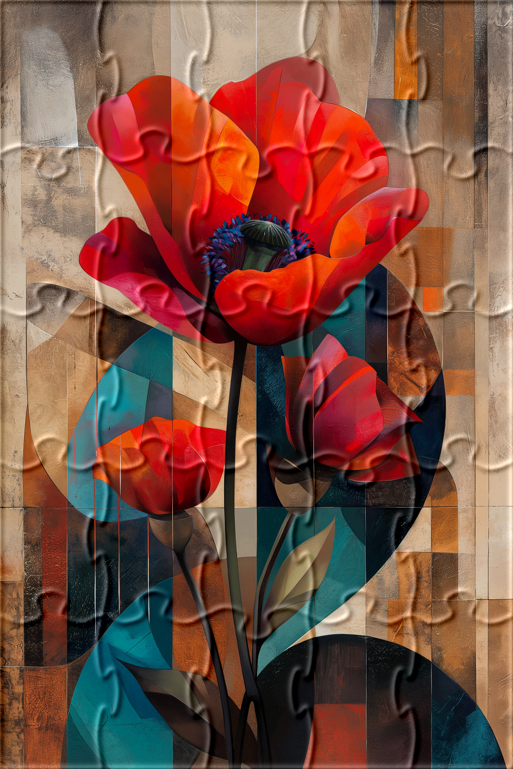 Abstract Art Deco Flower Puzzle