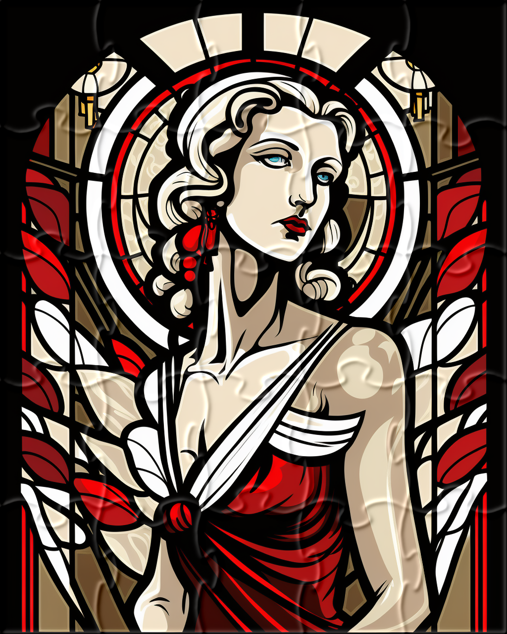 Abstract Art Deco Lady Panel Puzzle