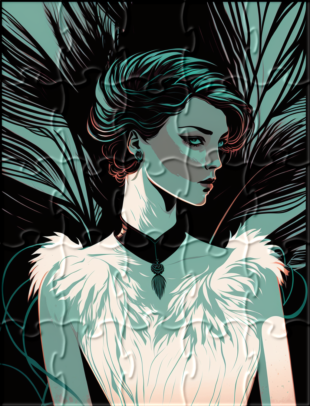 Abstract Art Deco Woman Puzzle