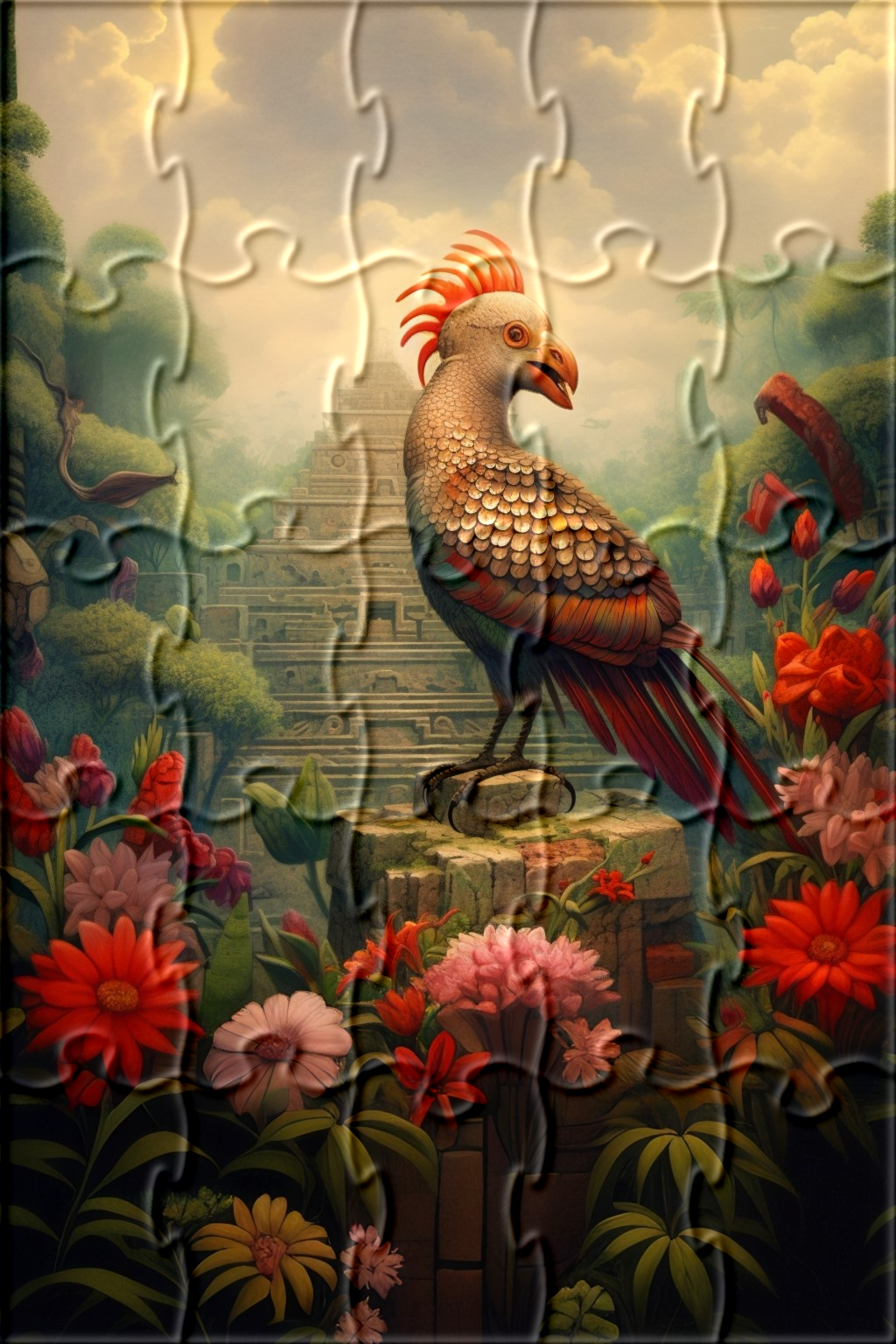 Abstract Aztex Quetzalcóatl Puzzle