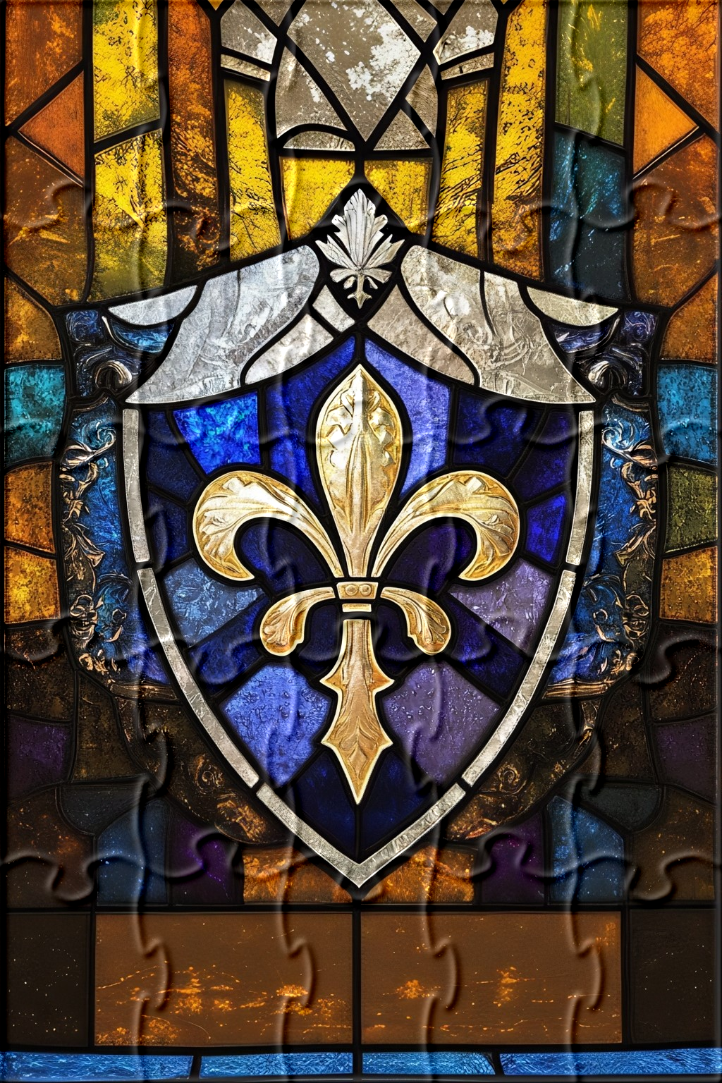 Abstract Background Fleur De Lis Puzzle