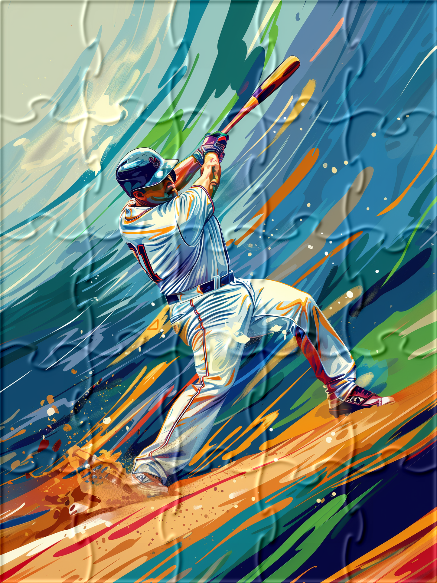 Abstract Background Baseball Player Puzzle