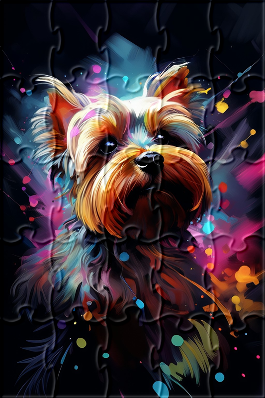 Abstract Background Yorkie Puzzle