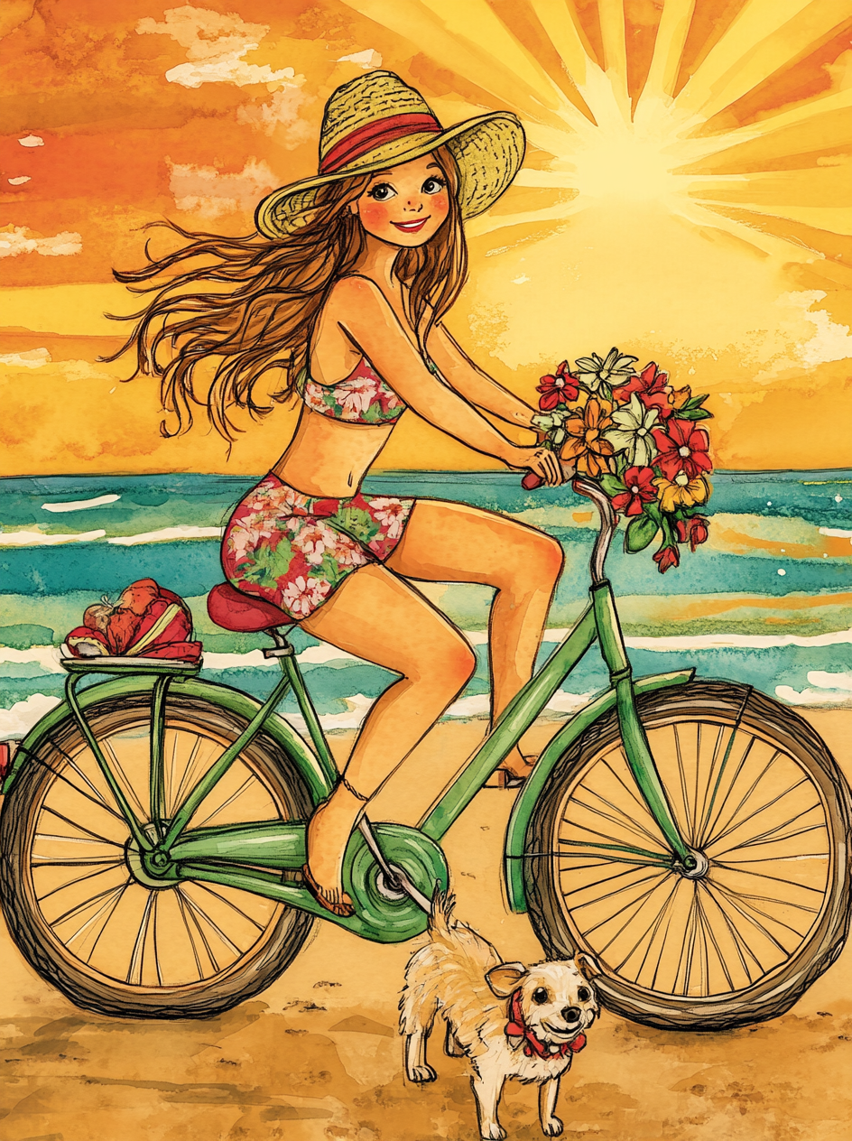 Abstract Beach Bike Ride Puzzle