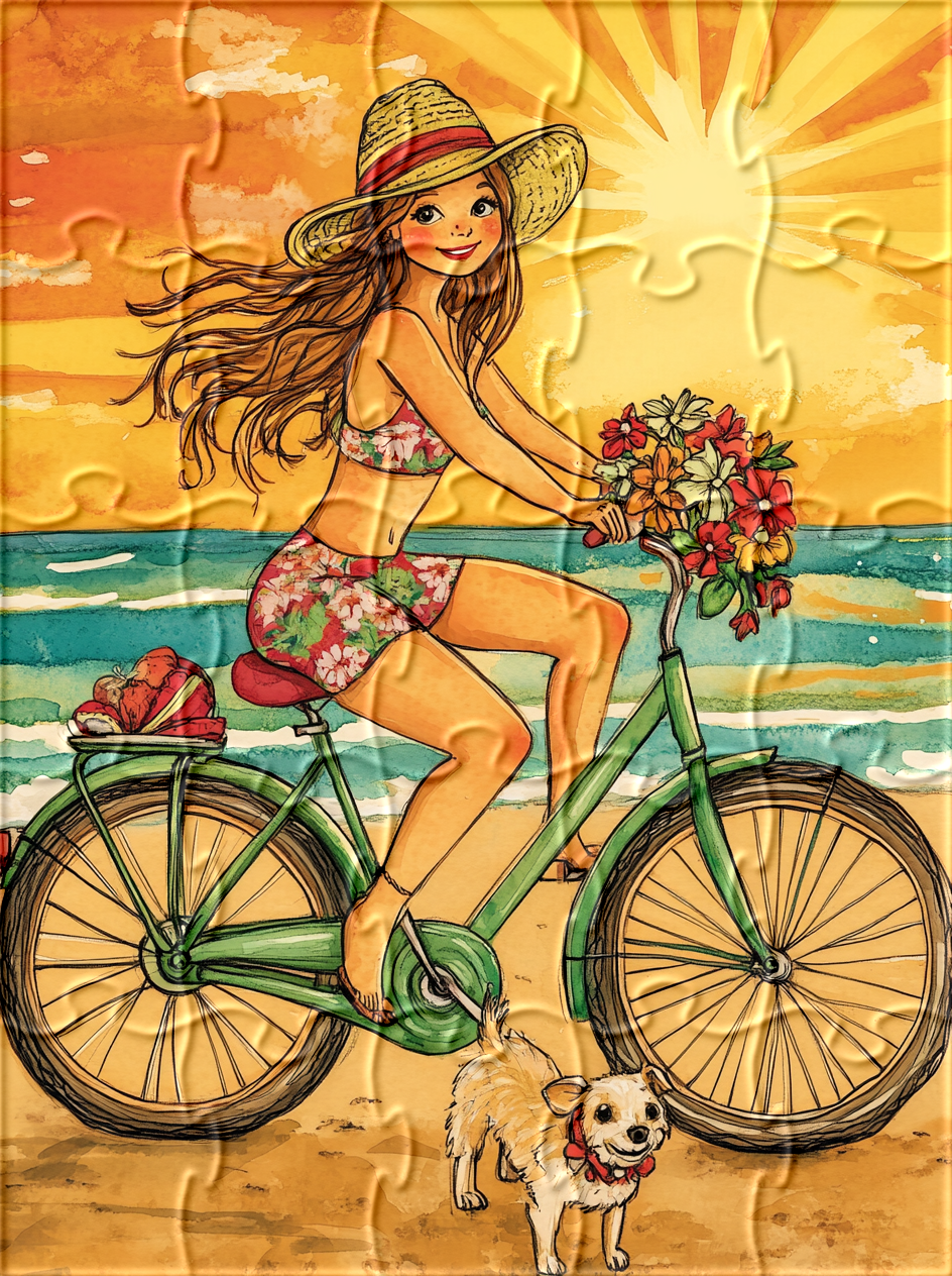 Abstract Beach Bike Ride Puzzle