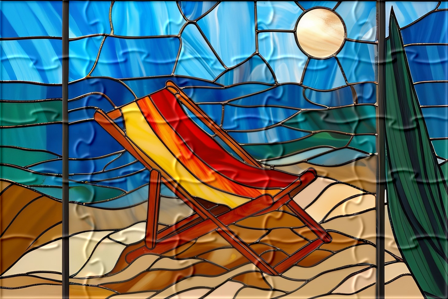 Abstract Beach Chair on the Beach Puzzle