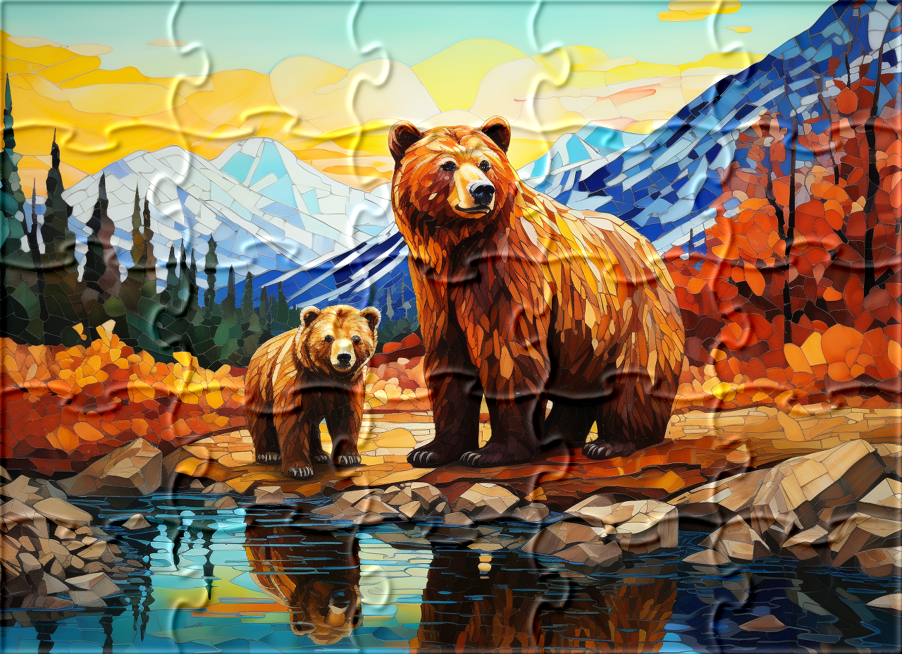 Abstract Bear and Cub Puzzle