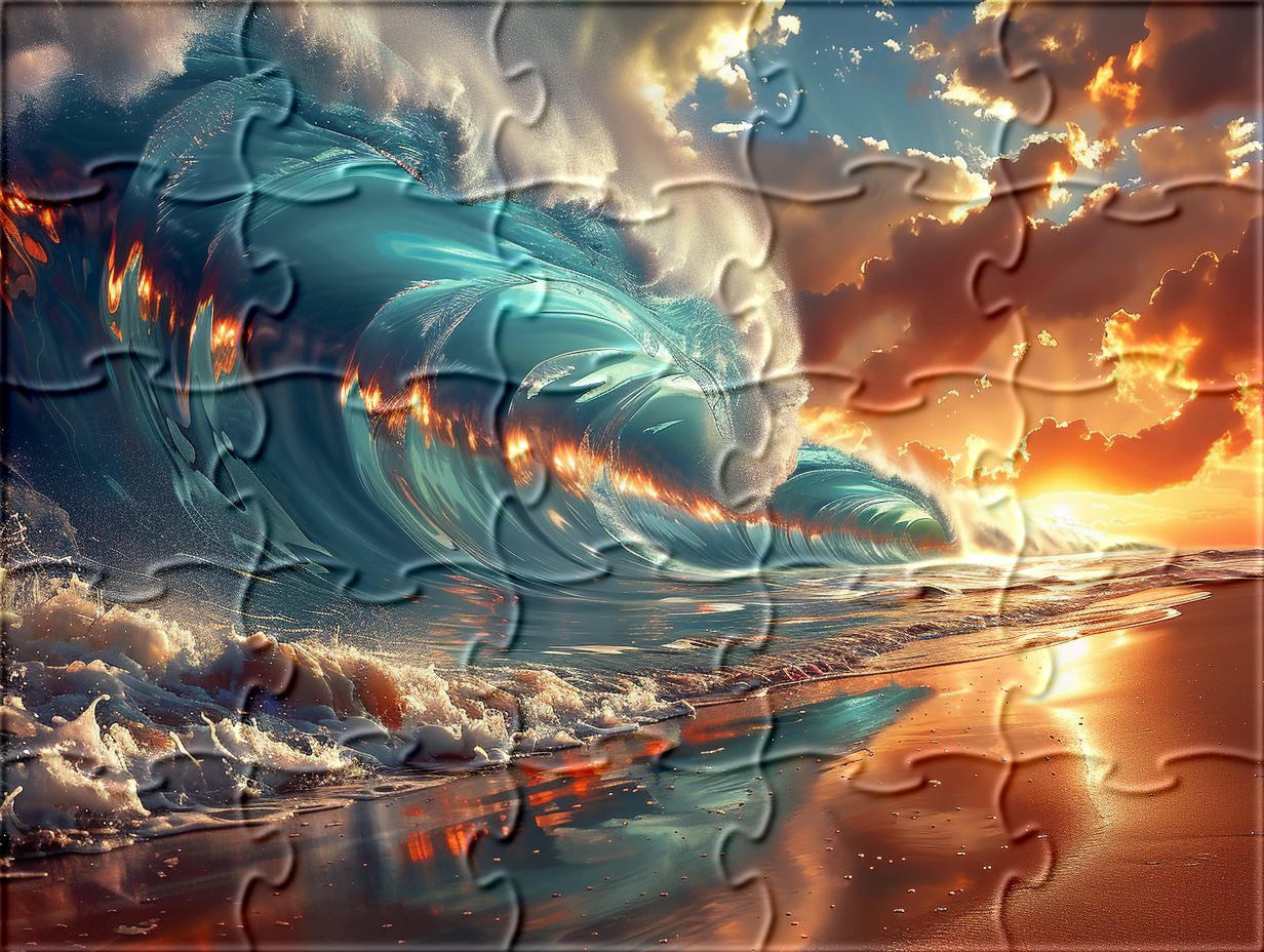 Abstract Big Wave Puzzle