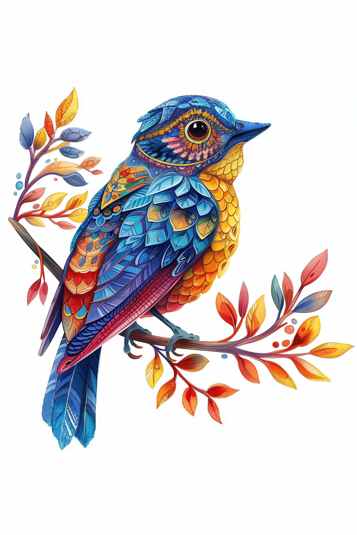 Abstract Bird and Leaves Puzzle