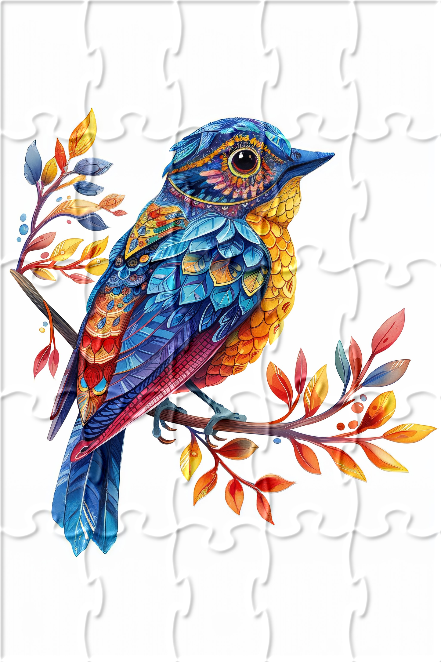 Abstract Bird and Leaves Puzzle