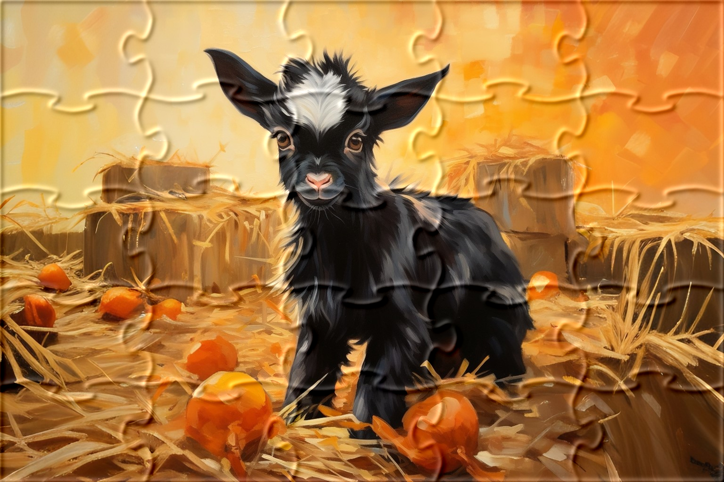 Abstract Black Baby Goat Puzzle