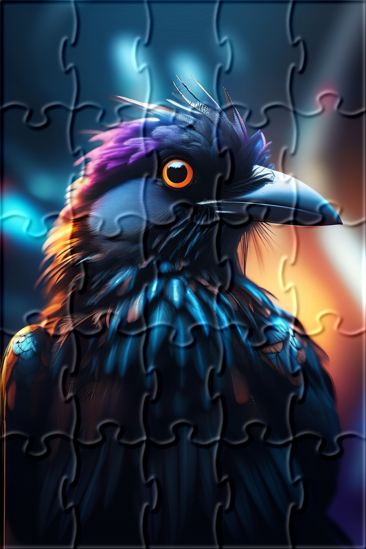 Abstract Black Bird Puzzle