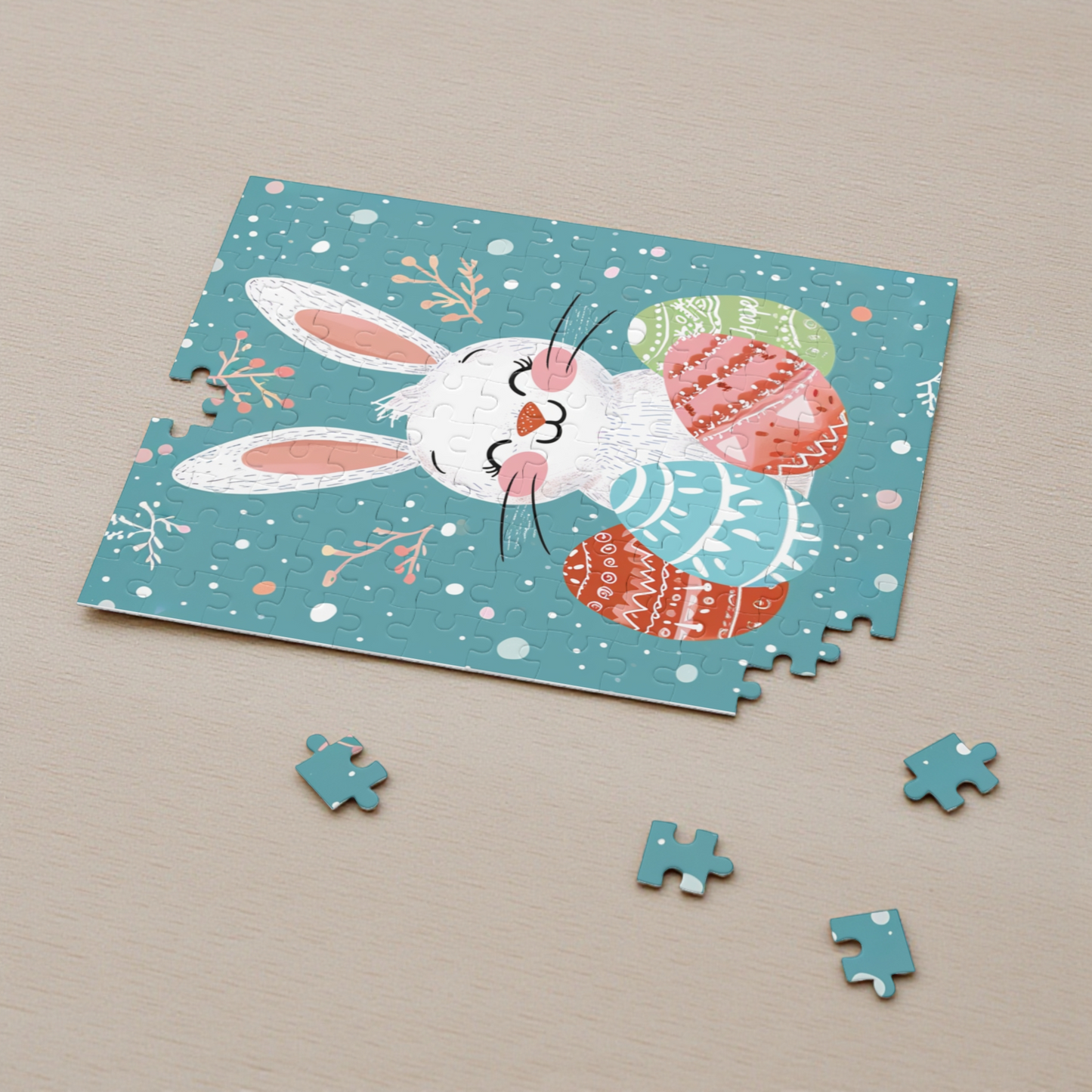 White Smiling Easter Bunny Puzzle