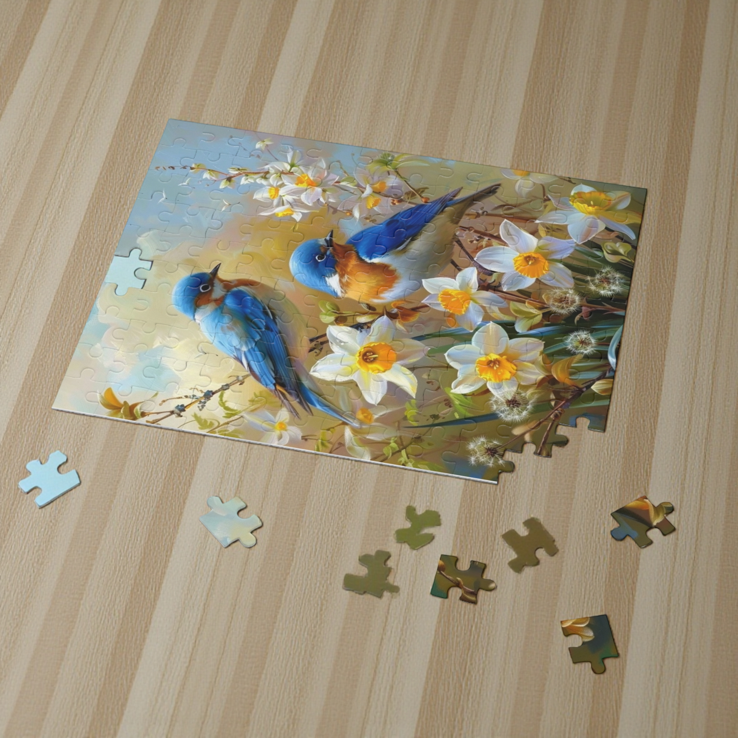 Blue Birds and Daffodils Puzzle