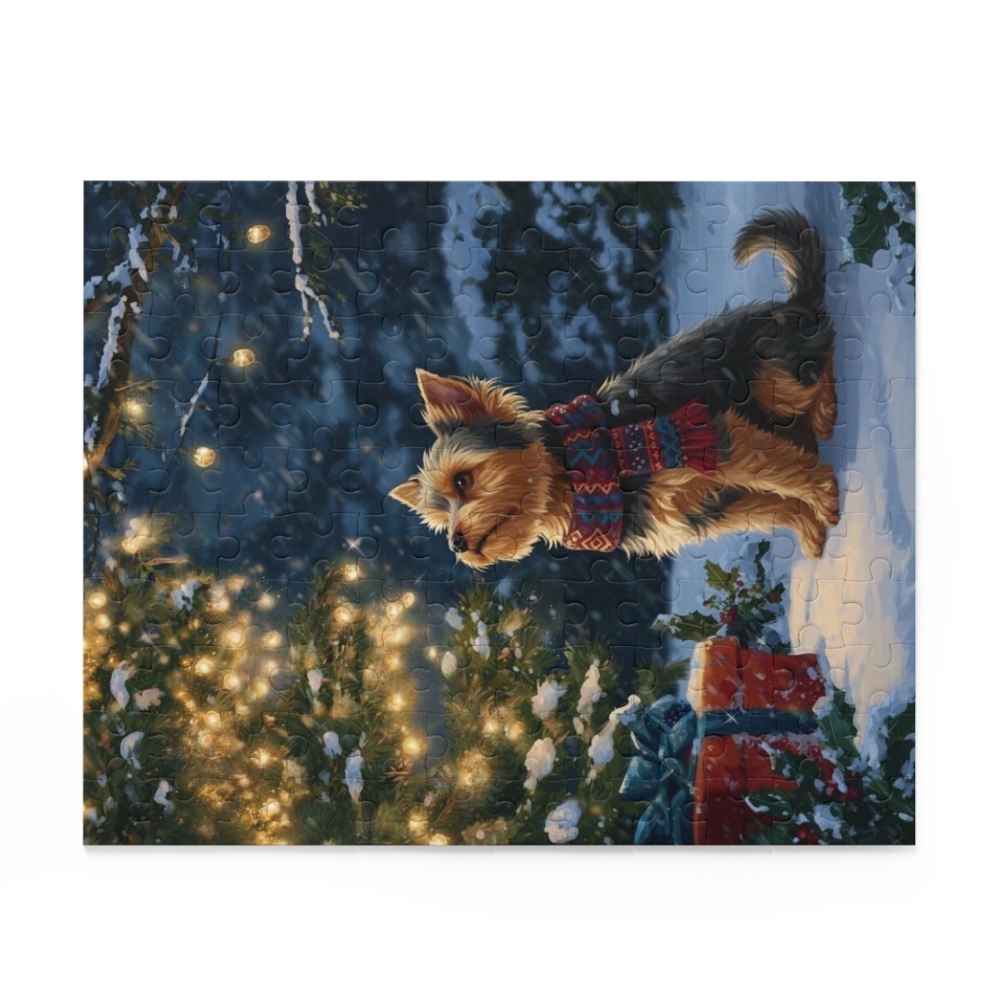 Standing By Christmas Tree Yorkshire Terrier Puzzle