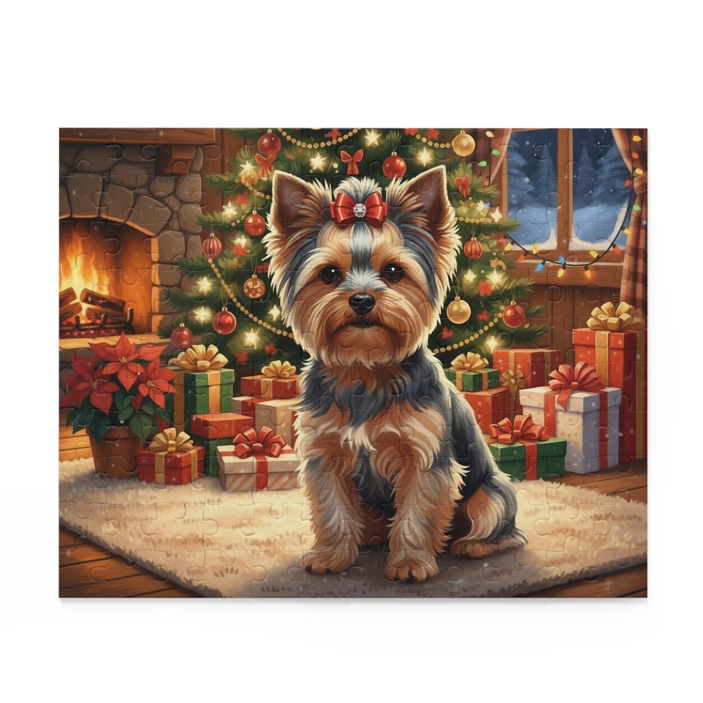 Yorkshire Terrier Puppy Christmas Puzzle