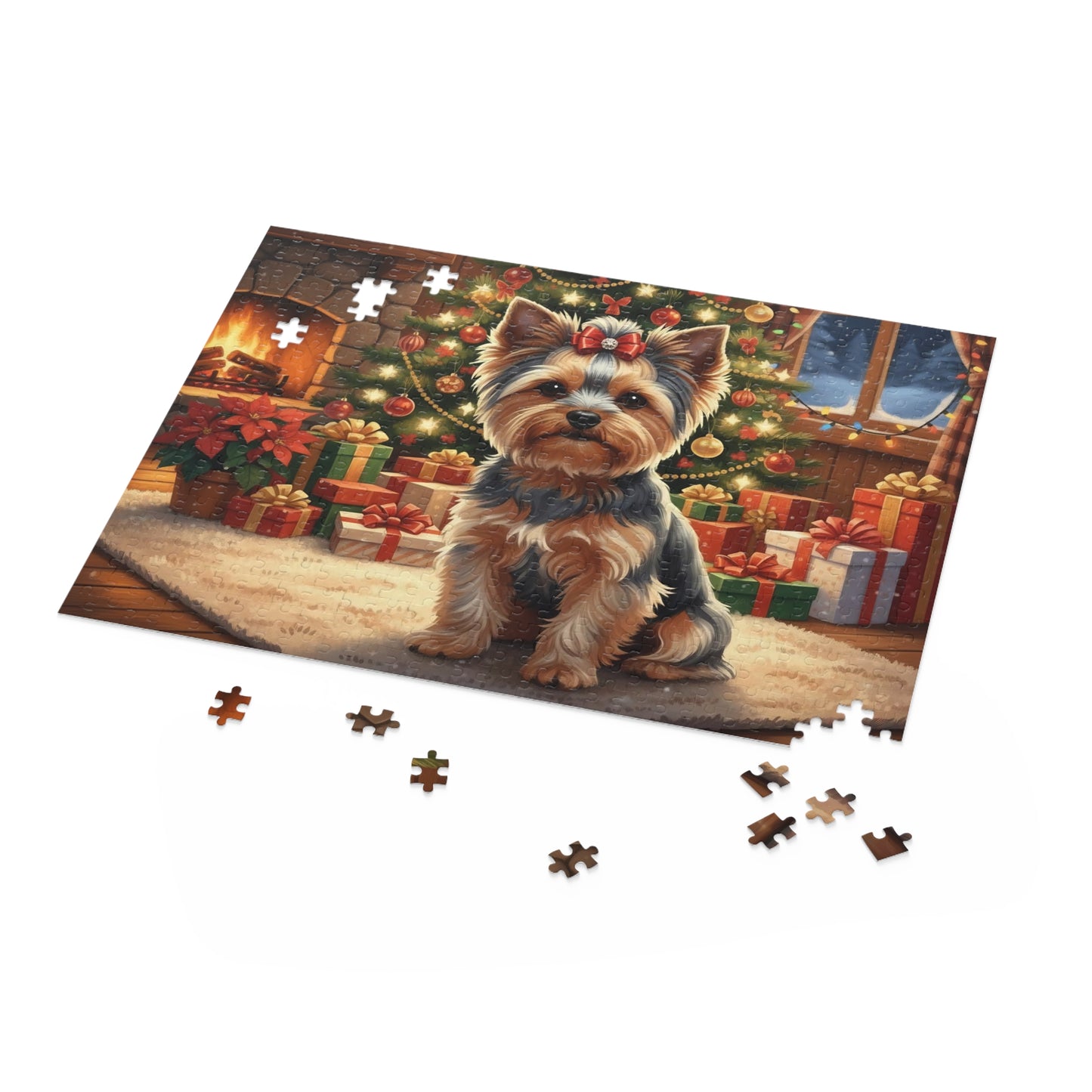 Yorkshire Terrier Puppy Christmas Puzzle