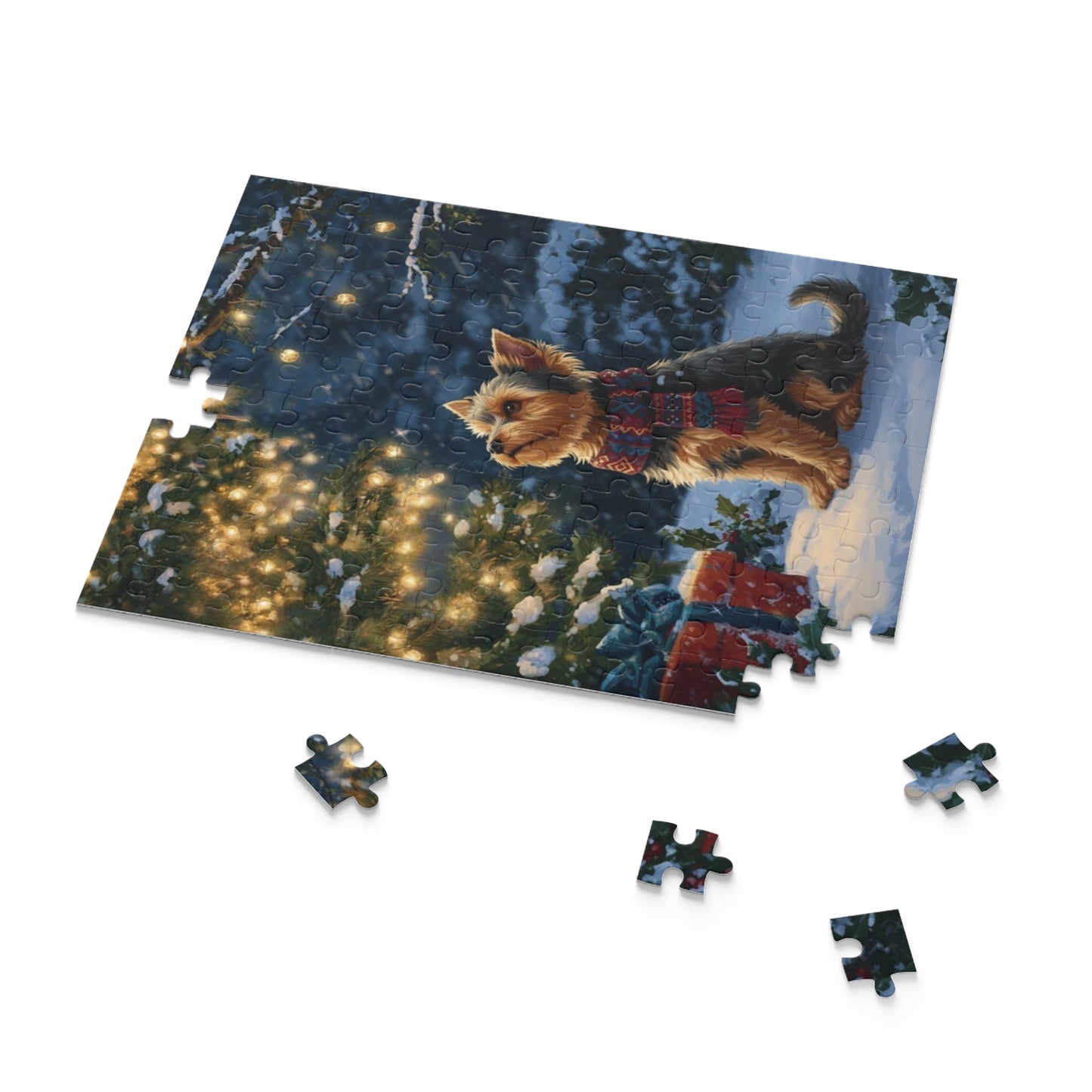Standing By Christmas Tree Yorkshire Terrier Puzzle