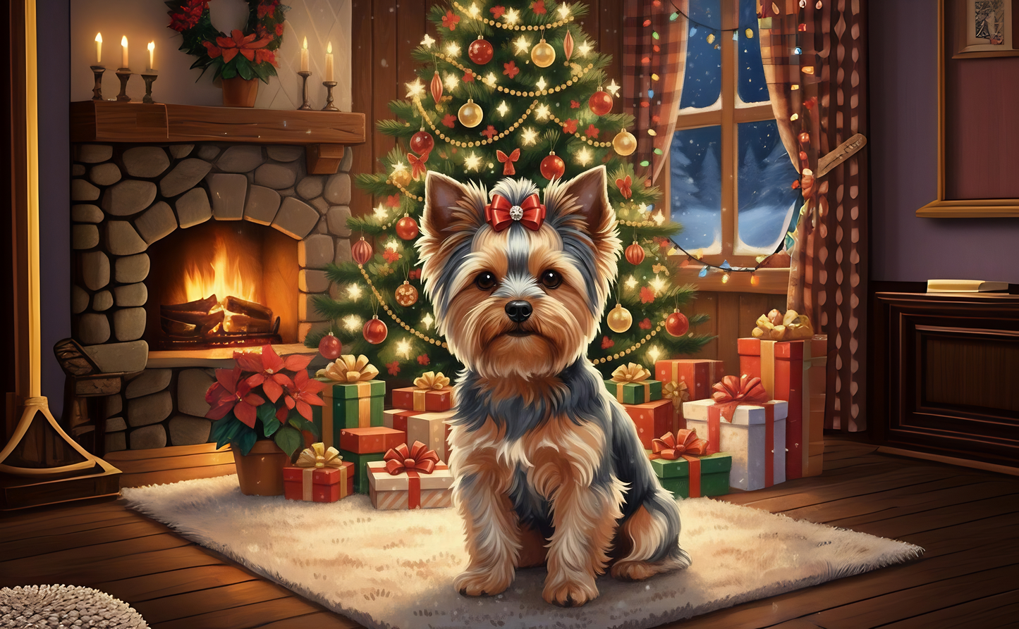 Yorkshire Terrier Puppy Christmas Puzzle