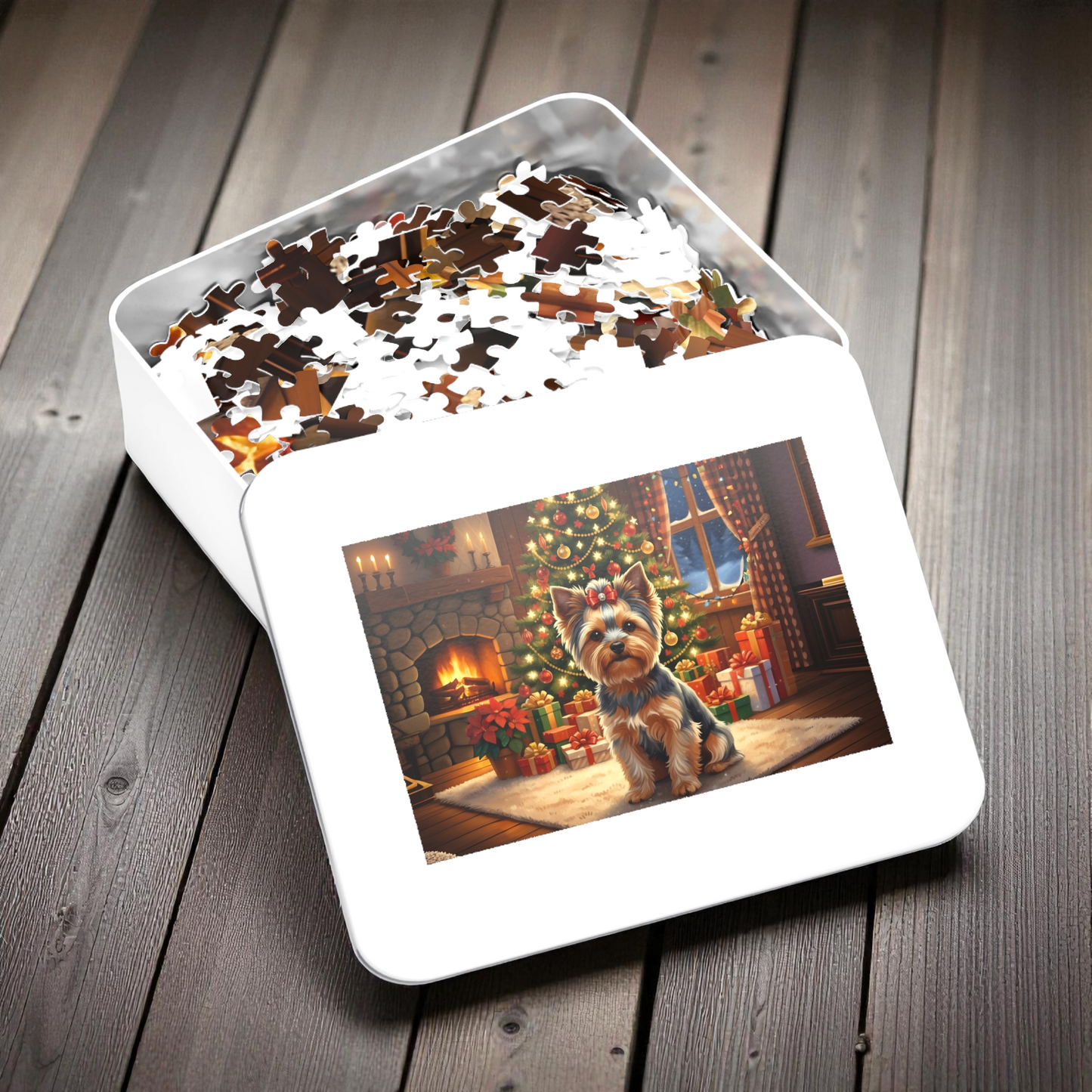 Yorkshire Terrier Puppy Christmas Puzzle
