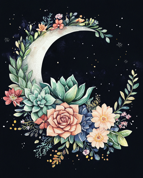 Crescent Moon Succulents Puzzle – Bonanza Puzzles