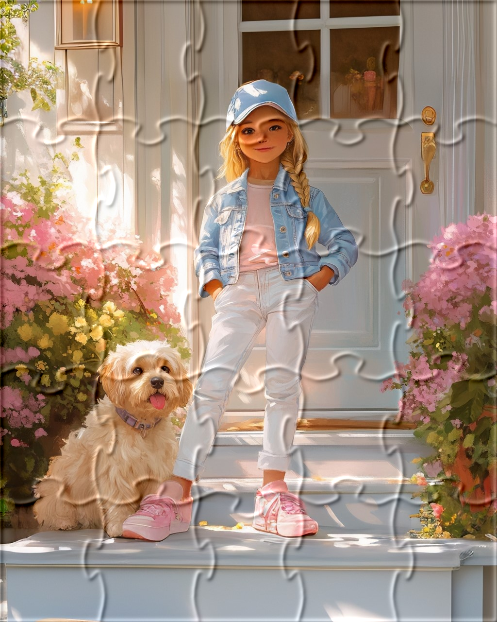 Pink Shoe Baseball Cap Girl Puzzle