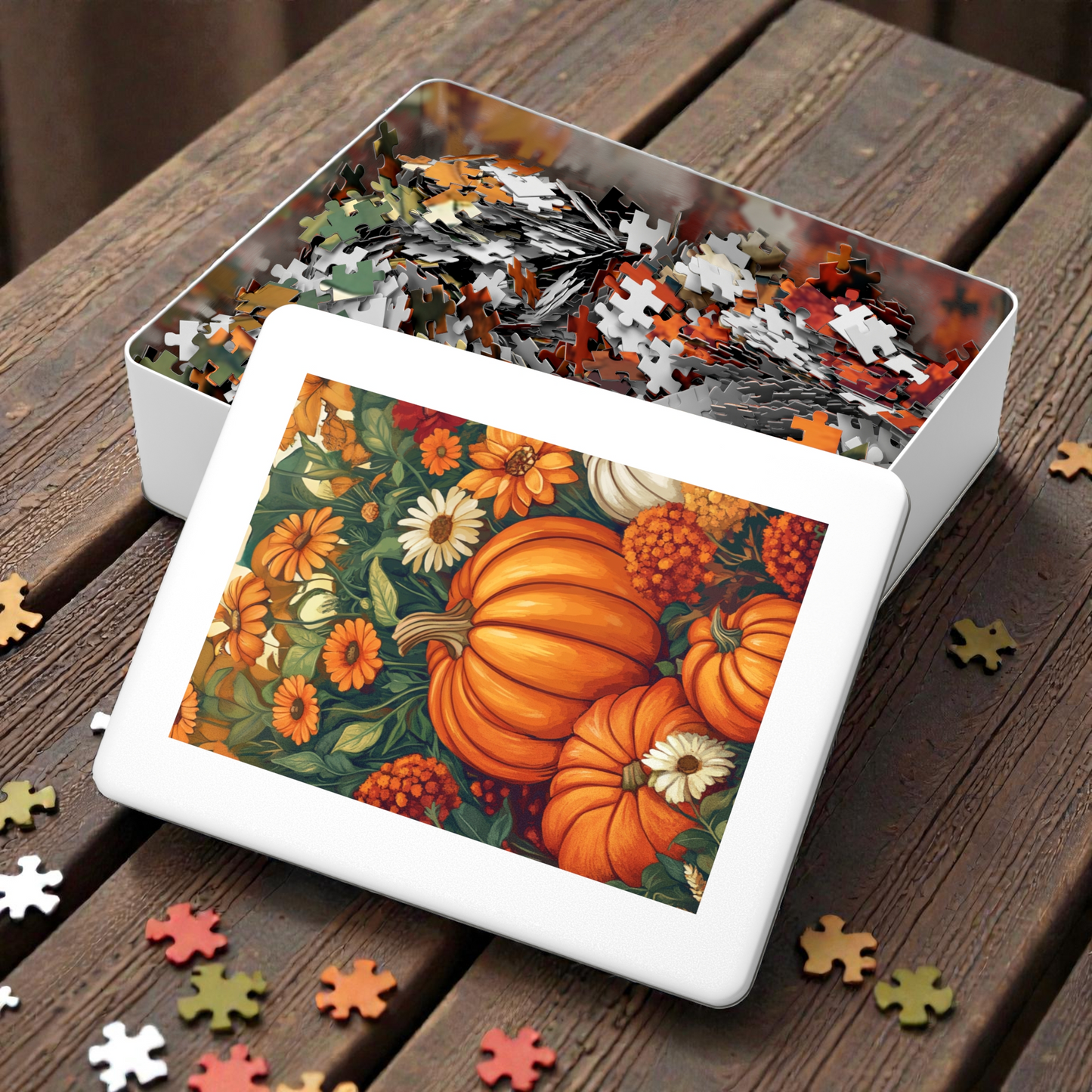Garden Flowers and Pumpkins Puzzle