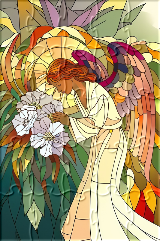 Abstract Angel and Flowers Puzzle