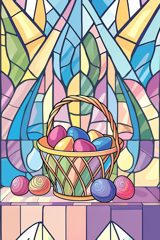 Abstract Background Easter Egg Basket Puzzle