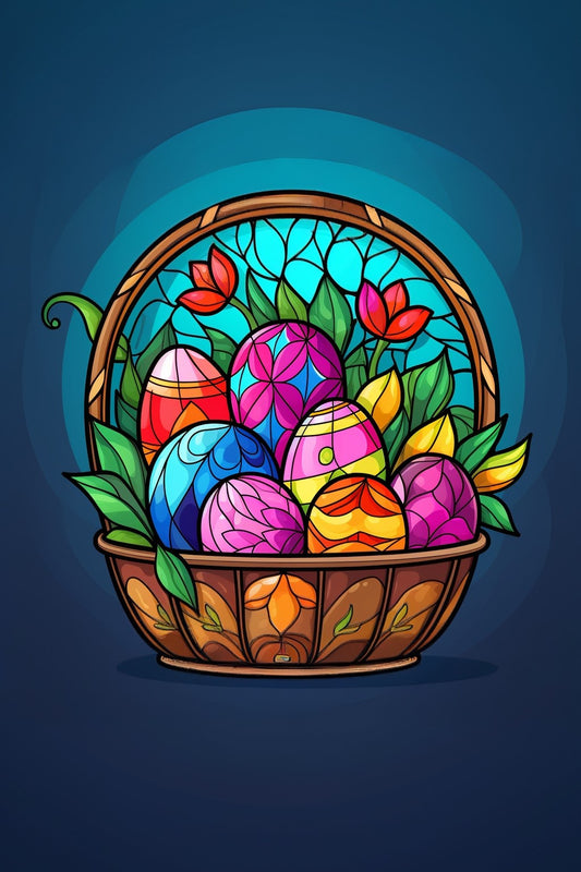 Abstract Basket of Easter Eggs Puzzle