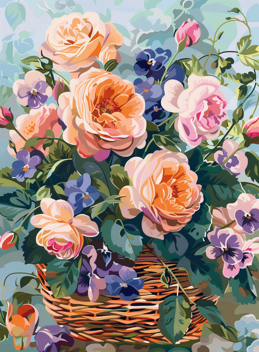Abstract Basket of Flowers Puzzle