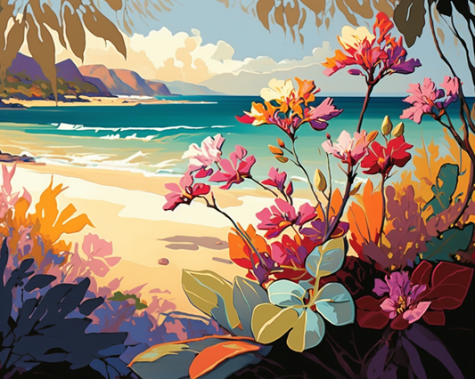 Abstract Beach Flora Puzzle
