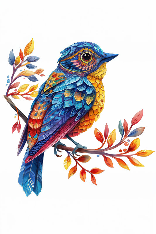 Abstract Bird and Leaves Puzzle