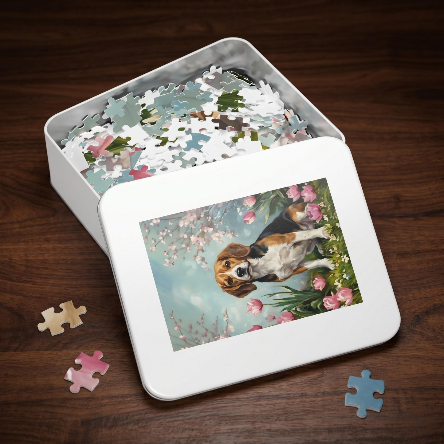 Beagle Spring Garden Jigsaw Puzzle