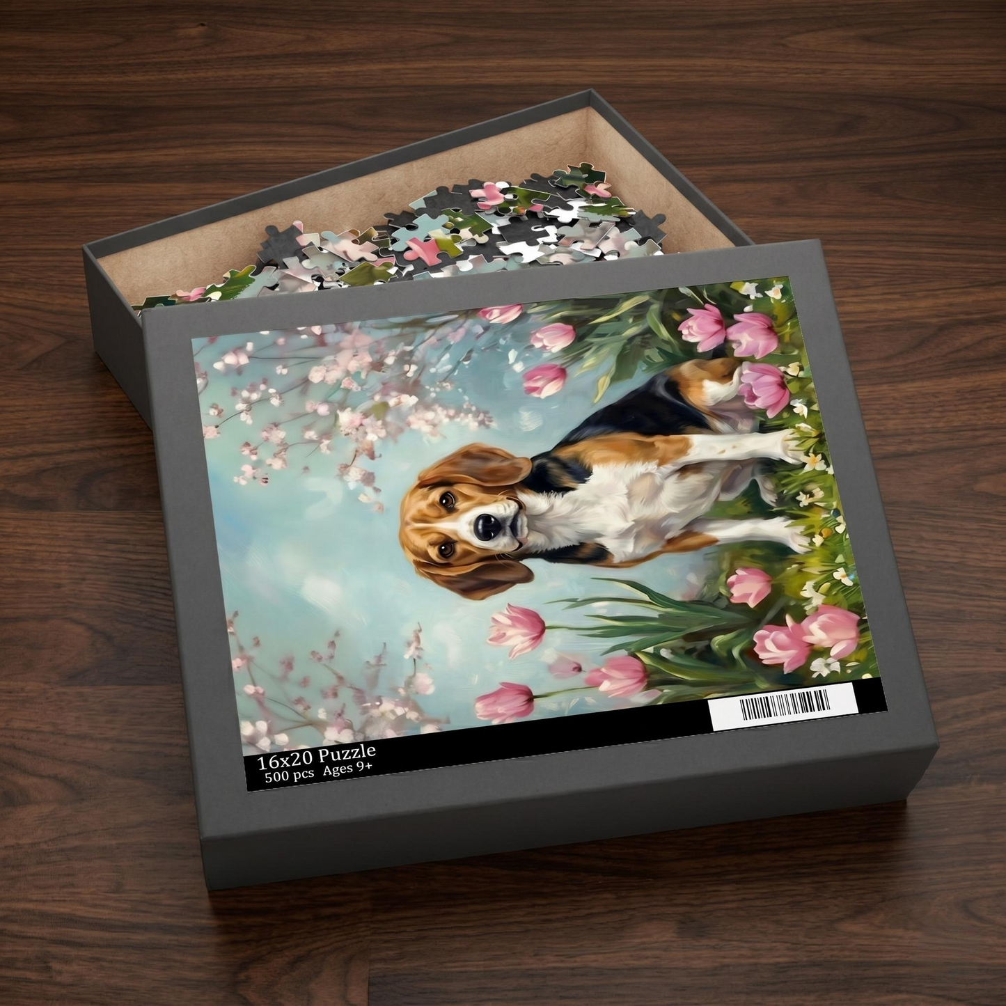 Beagle Spring Garden Jigsaw Puzzle