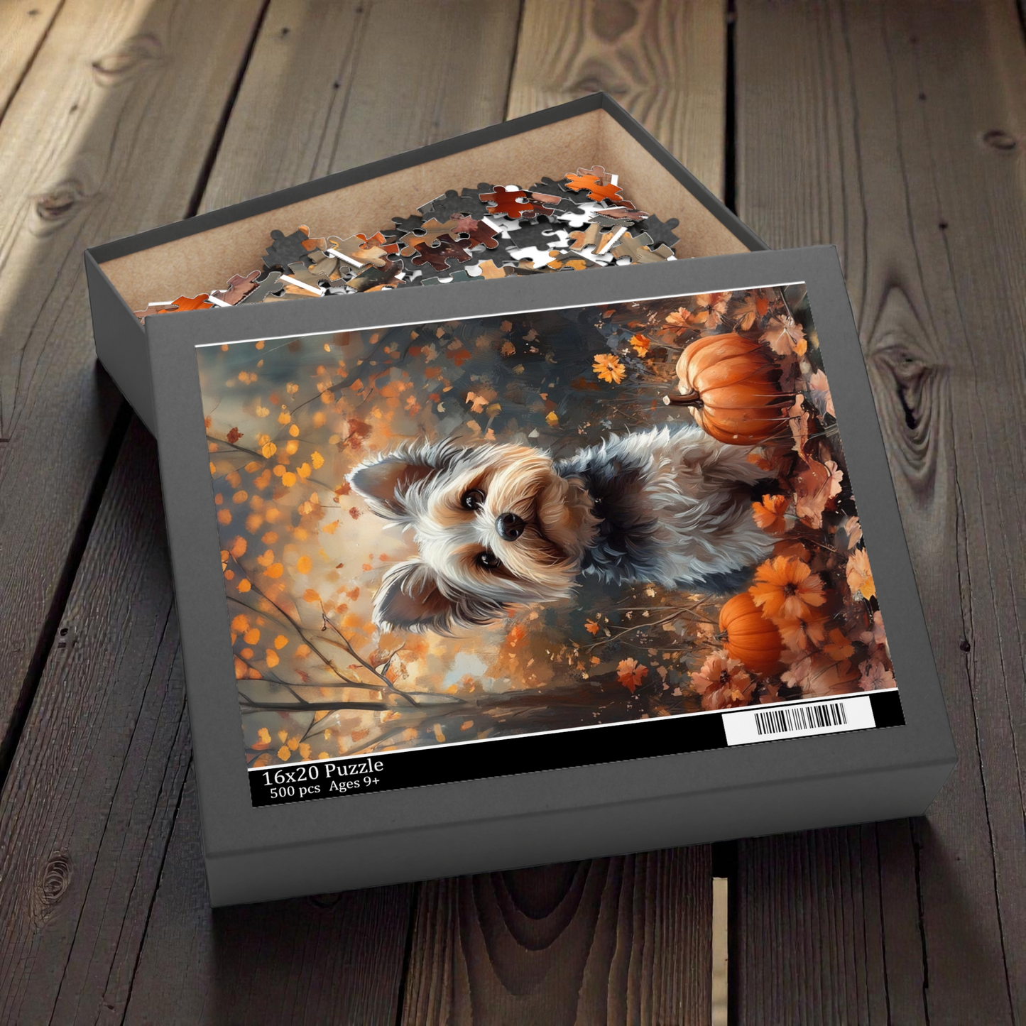 Fall Pumpkin Yorkshire Terrier Puzzle
