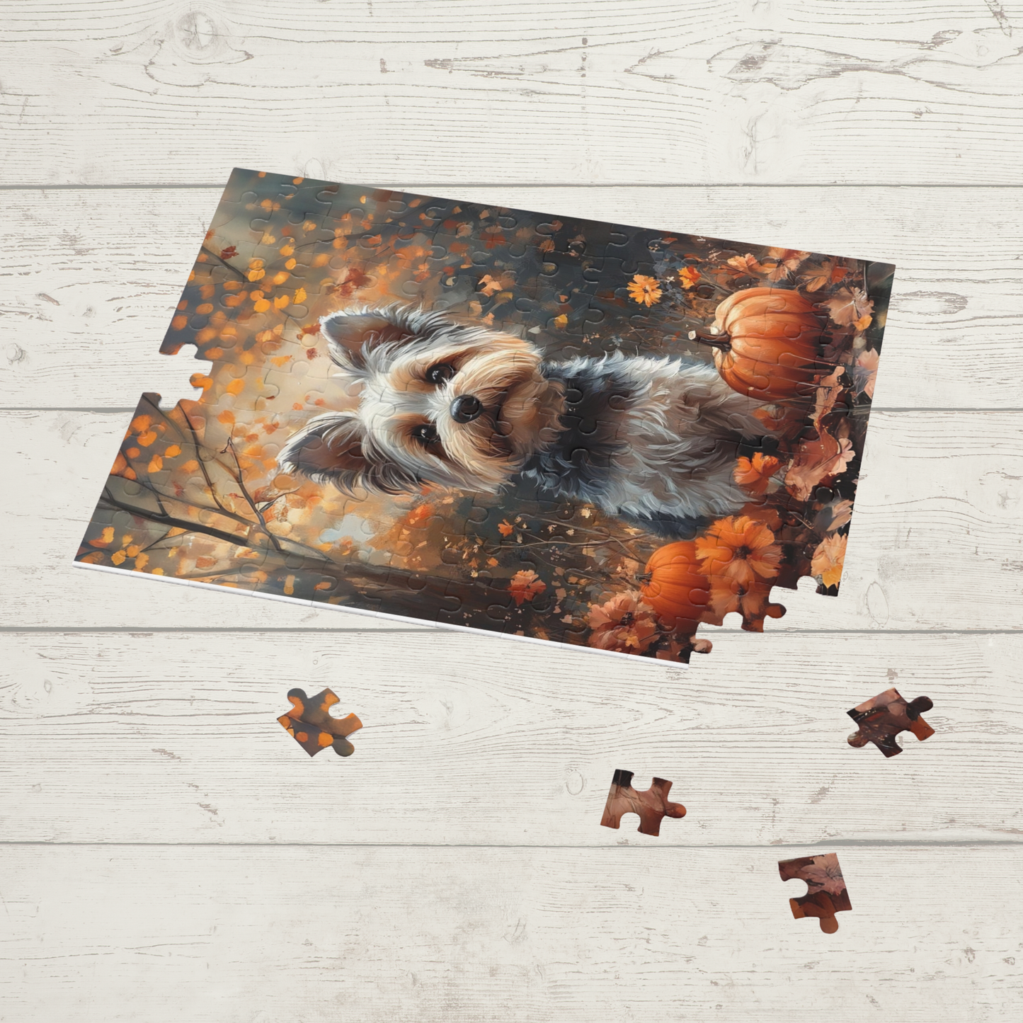 Fall Pumpkin Yorkshire Terrier Puzzle