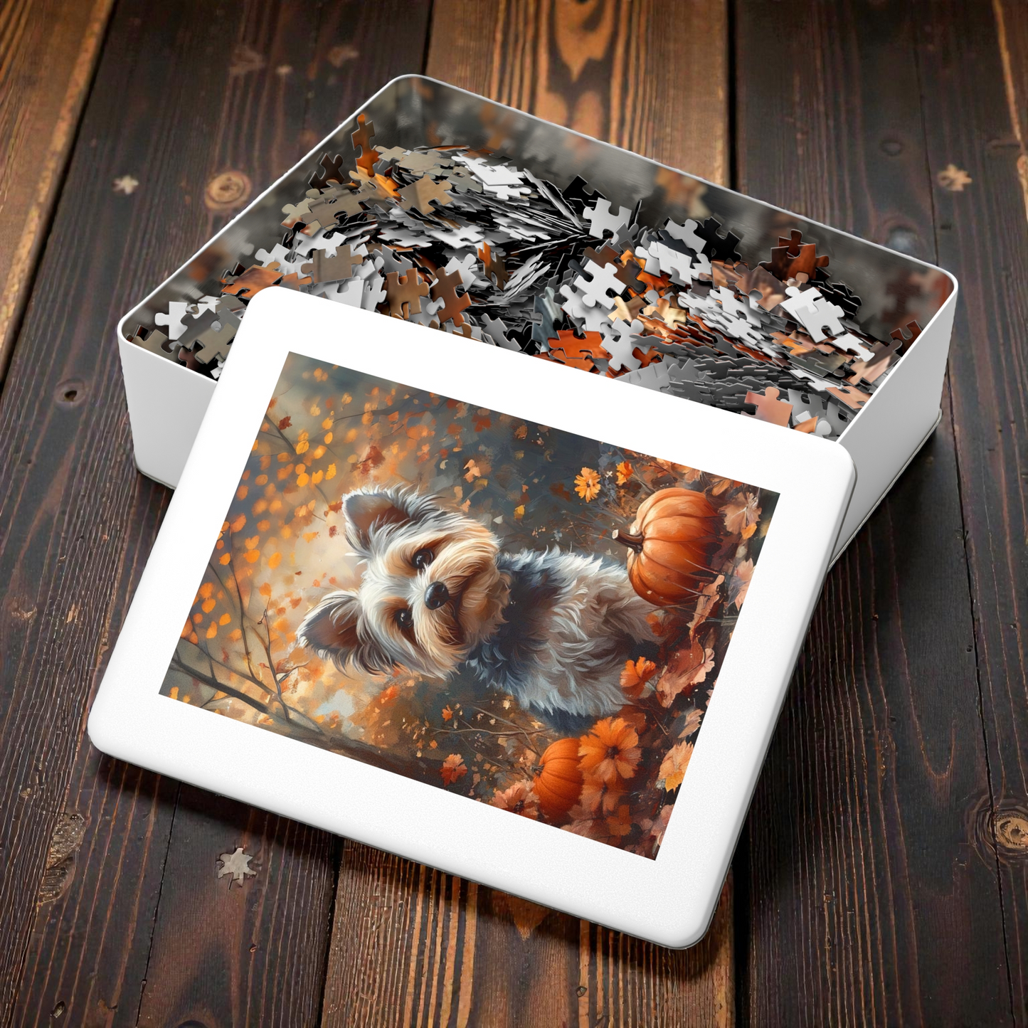 Fall Pumpkin Yorkshire Terrier Puzzle