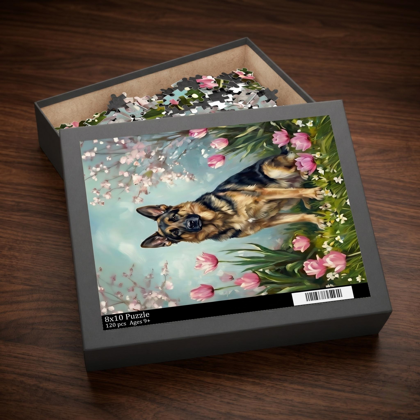 German Shepherd Spring Garden Jigsaw Puzzle
