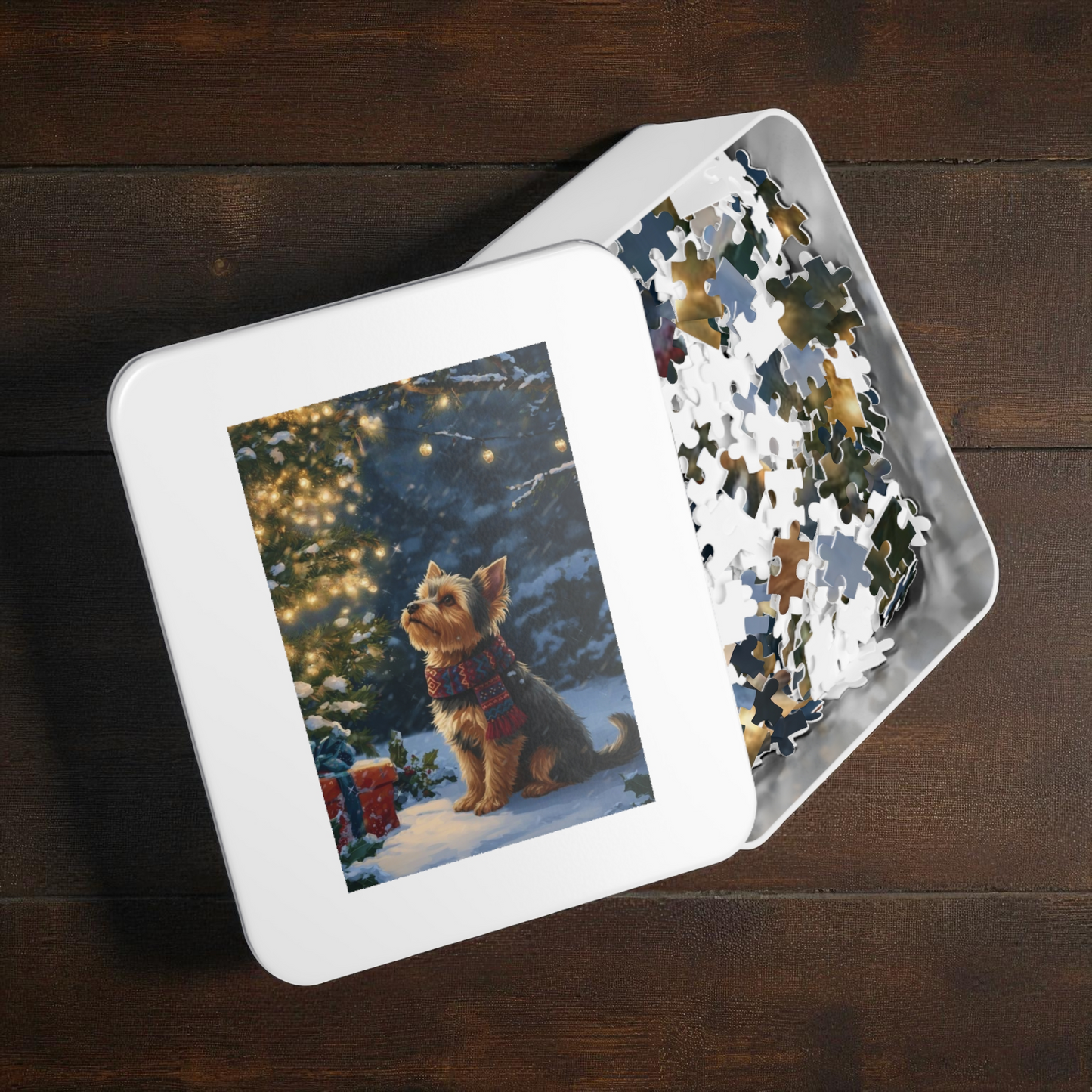 Standing By Christmas Tree Yorkshire Terrier Puzzle